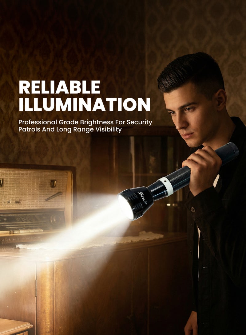 تيم Team Rechargeable LED Flashlight – Ultra Long Range 1500–2000m | Heavy‑Duty Corrosion, Shock & Water Resistant Torch | High‑Power Outdoor Searchlight | Uses 3×D Batteries | Professional Security & Camping Light - Image 2